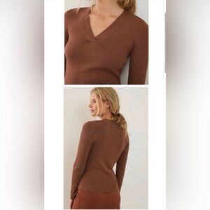 Anthropologie Maeve Thea V-Neck Sweater - L